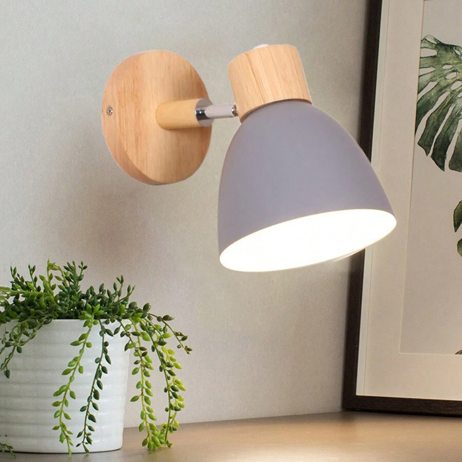 ChromaWood Træfarvet Væglampe - Skandinavisk Design, Justerbar Farver og Minimalistisk Belysning