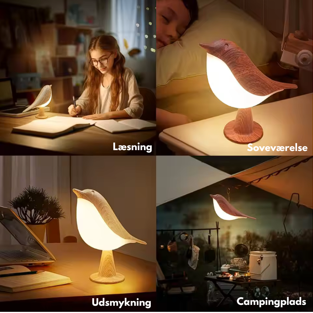ZenGlow Elegant Fugle-Inspireret Natbordslampe