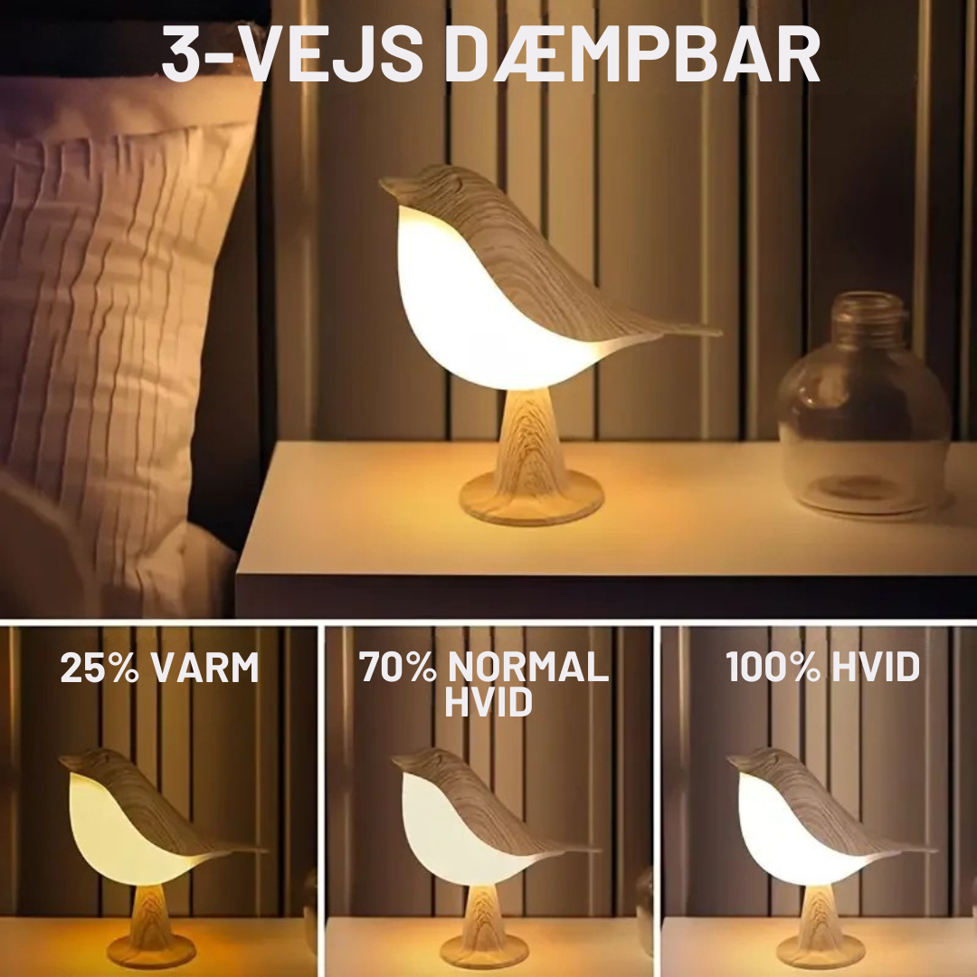 ZenGlow Elegant Fugle-Inspireret Natbordslampe