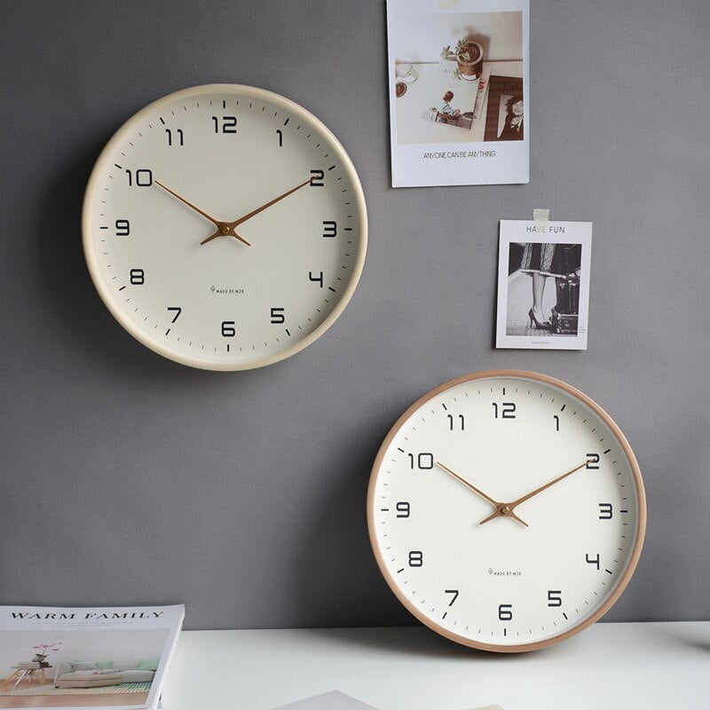 WoodenTime Skandinavisk Vægur – Minimalistisk Trædesign med Quartz Bevægelse for Tidsløs Elegance