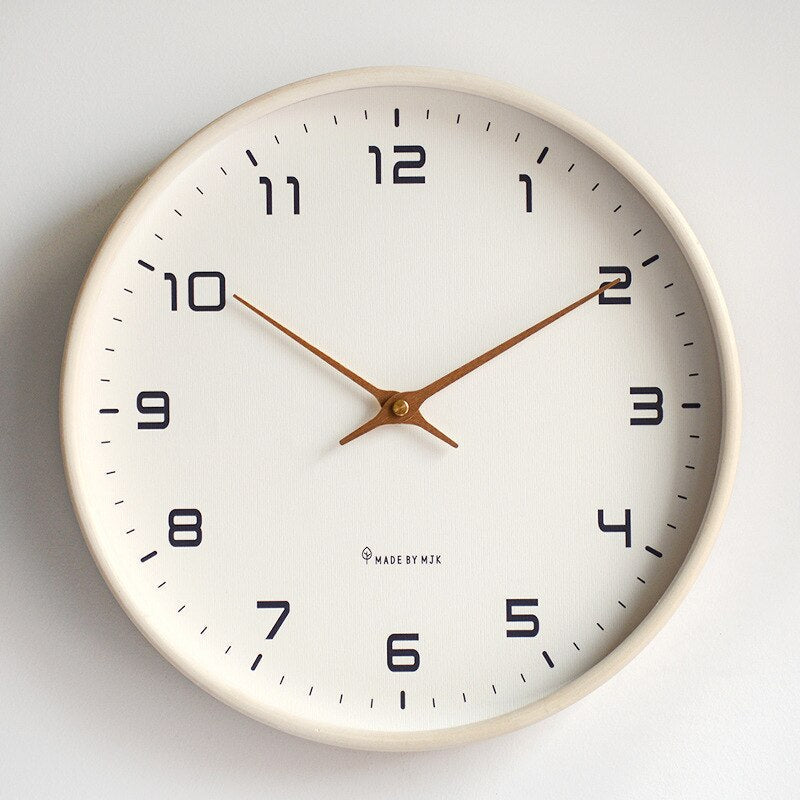 WoodenTime Skandinavisk Vægur – Minimalistisk Trædesign med Quartz Bevægelse for Tidsløs Elegance