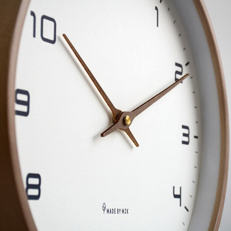WoodenTime Skandinavisk Vægur – Minimalistisk Trædesign med Quartz Bevægelse for Tidsløs Elegance