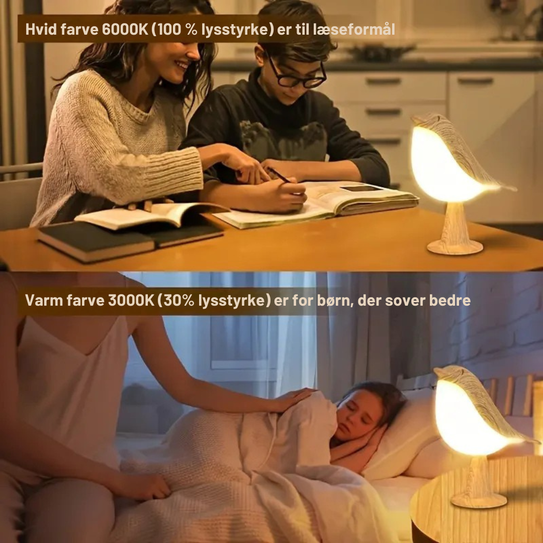ZenGlow Elegant Fugle-Inspireret Natbordslampe