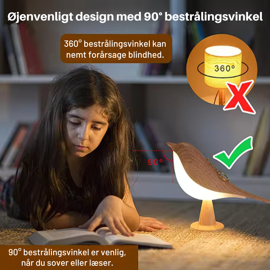 ZenGlow Elegant Fugle-Inspireret Natbordslampe
