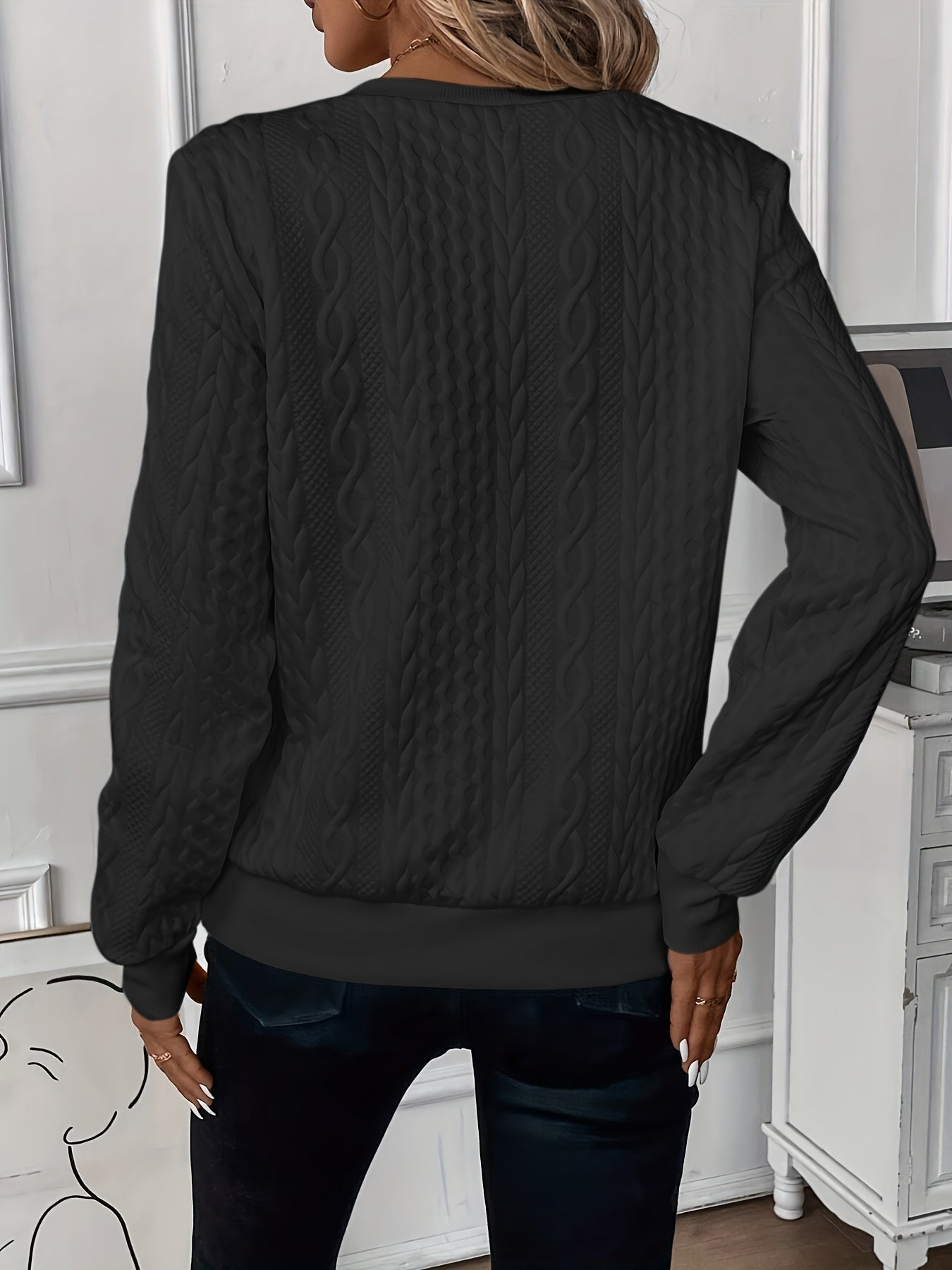 Kabelstrikket Halv-Lynlås Sweater – Klassisk Stil & Varm Komfort | Perfekt til Efterår & Vinter