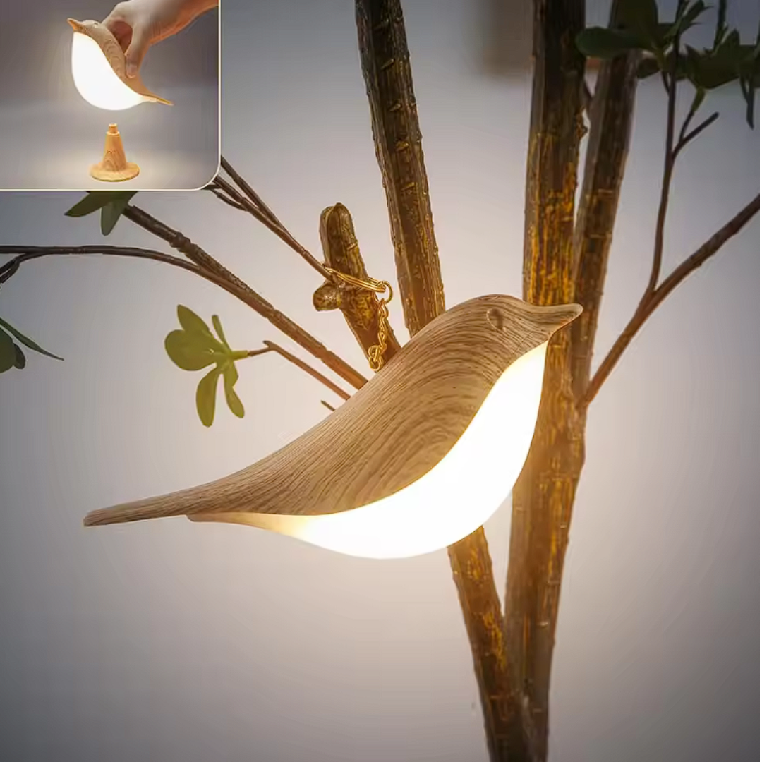 ZenGlow Elegant Fugle-Inspireret Natbordslampe