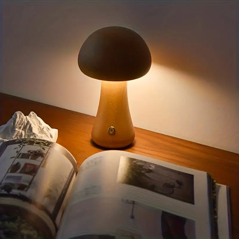 Mushglow Trådløs Svampelampe – Justerbar Belysning, Minimalistisk Design & Genopladeligt Lithiumbatteri | Perfekt Gaveidé