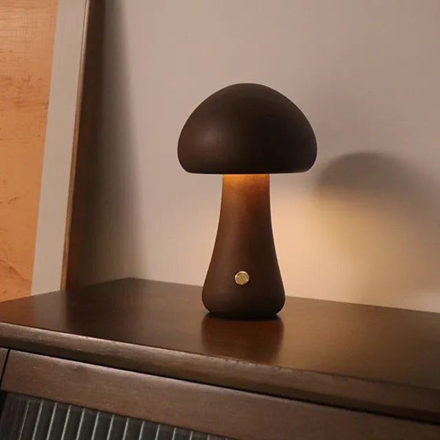 Mushglow Trådløs Svampelampe – Justerbar Belysning, Minimalistisk Design & Genopladeligt Lithiumbatteri | Perfekt Gaveidé