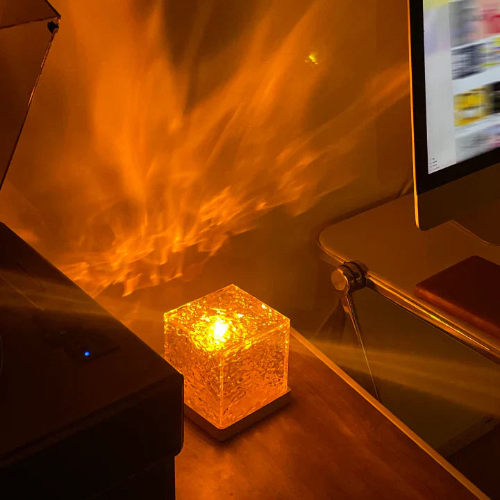 LuminaWall Projektor Natlampe – Beroligende Vandbølger med Justerbar LED Farver og Fjernbetjening