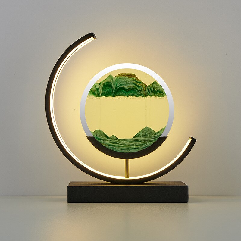 SandAura Kvægsand Bordlampe – LED Bordlampe med Dynamisk Sandkunst | Beroligende & Øjenvenlig Belysning, Unikt Design