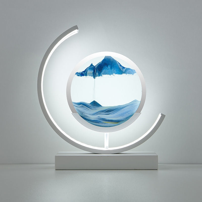SandAura Kvægsand Bordlampe – LED Bordlampe med Dynamisk Sandkunst | Beroligende & Øjenvenlig Belysning, Unikt Design