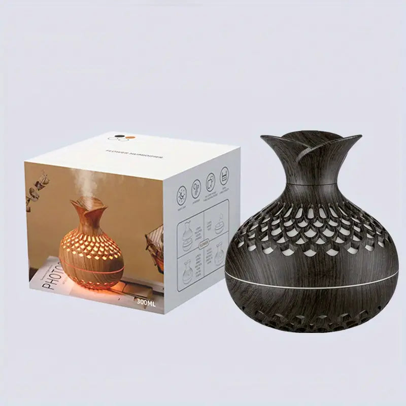 SerenityMist Aroma Diffuser – Blomsterdesign, Langvarig Aromaterapi, 10 Timer Drift, Perfekt til Afslapning