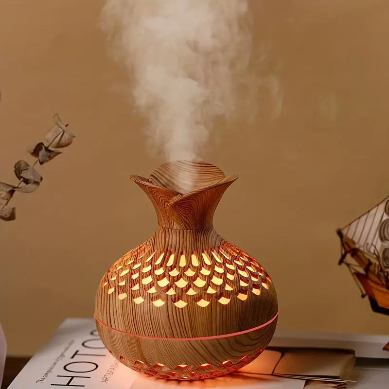 SerenityMist Aroma Diffuser – Blomsterdesign, Langvarig Aromaterapi, 10 Timer Drift, Perfekt til Afslapning