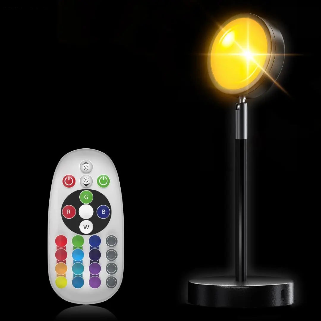 GoldenGleam Solnedgangs Projektionslampe – LED Belysning | Fjernbetjening & USB Opladning | Skab Magiske Fotos & Beroligende Atmosfære
