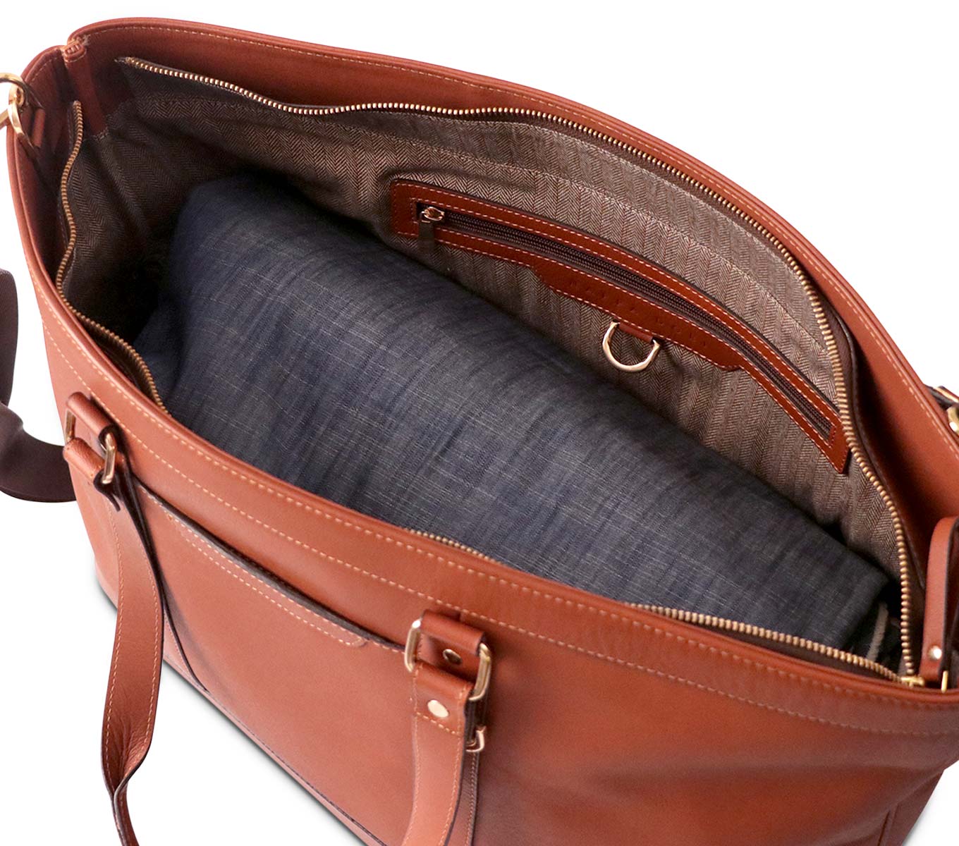 Cassidy Tote i Ægte Læder – Elegant og Rummelig Skuldertaske
