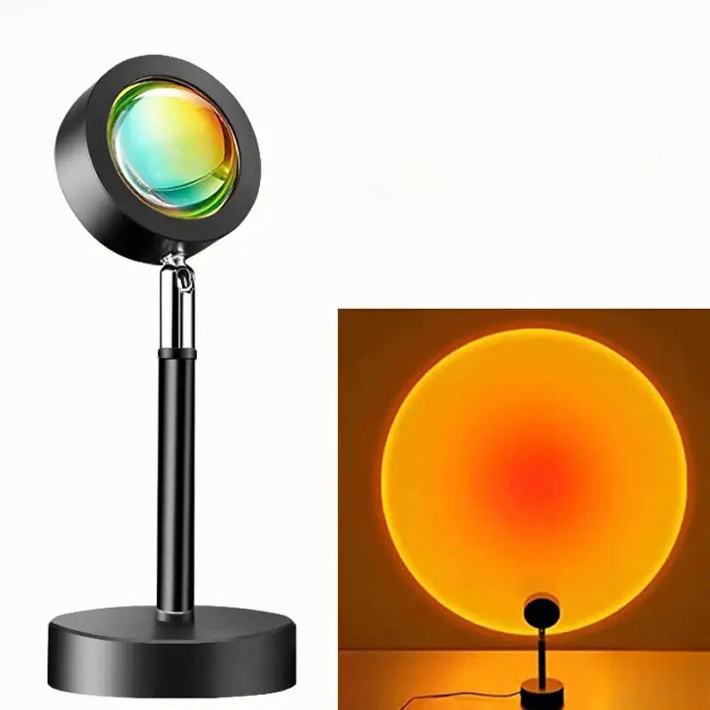 GoldenGleam Solnedgangs Projektionslampe – LED Belysning | Fjernbetjening & USB Opladning | Skab Magiske Fotos & Beroligende Atmosfære