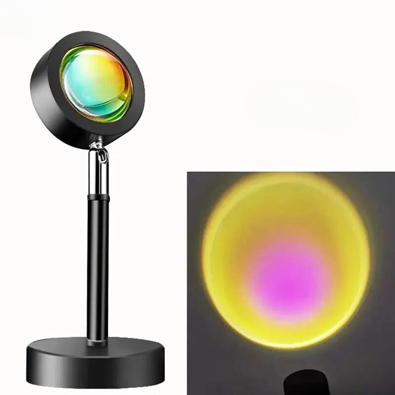 GoldenGleam Solnedgangs Projektionslampe – LED Belysning | Fjernbetjening & USB Opladning | Skab Magiske Fotos & Beroligende Atmosfære