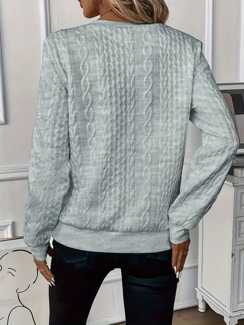 Kabelstrikket Halv-Lynlås Sweater – Klassisk Stil & Varm Komfort | Perfekt til Efterår & Vinter