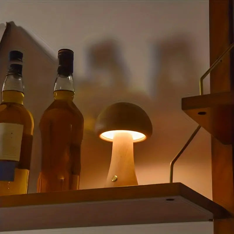 Mushglow Trådløs Svampelampe – Justerbar Belysning, Minimalistisk Design & Genopladeligt Lithiumbatteri | Perfekt Gaveidé