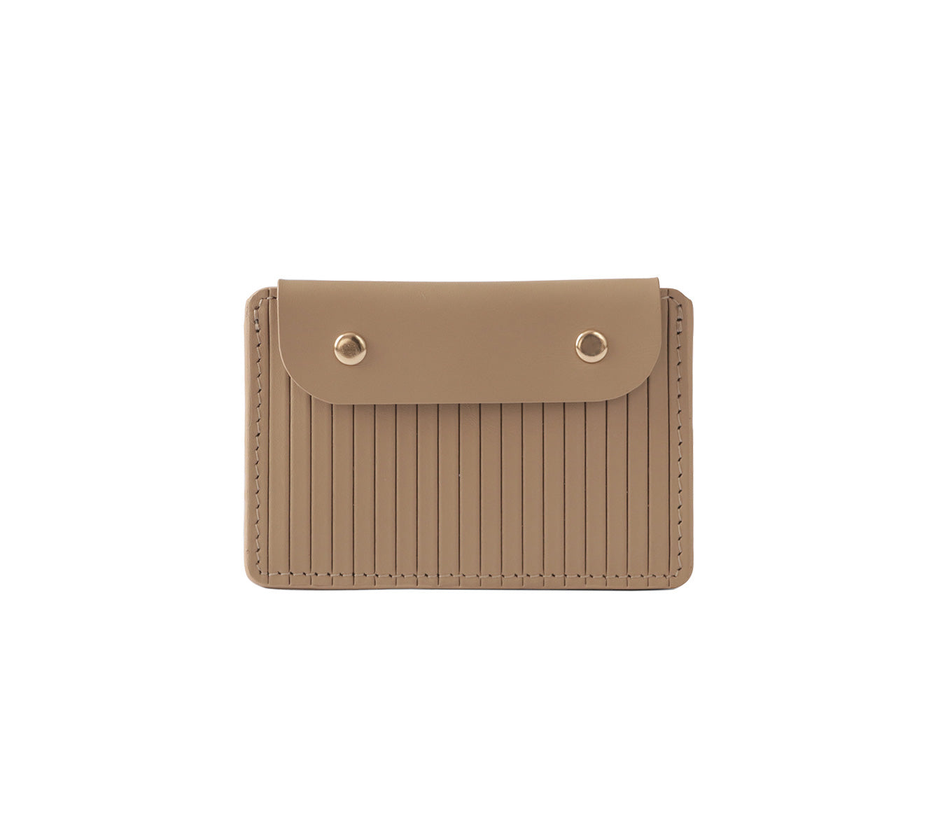 Læder Kortholder – Håndlavet Card Case med Knap og Herringbone