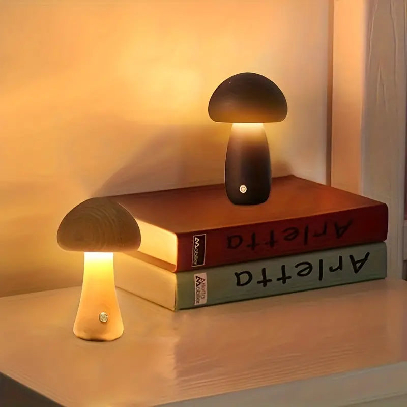 Mushglow Trådløs Svampelampe – Justerbar Belysning, Minimalistisk Design & Genopladeligt Lithiumbatteri | Perfekt Gaveidé