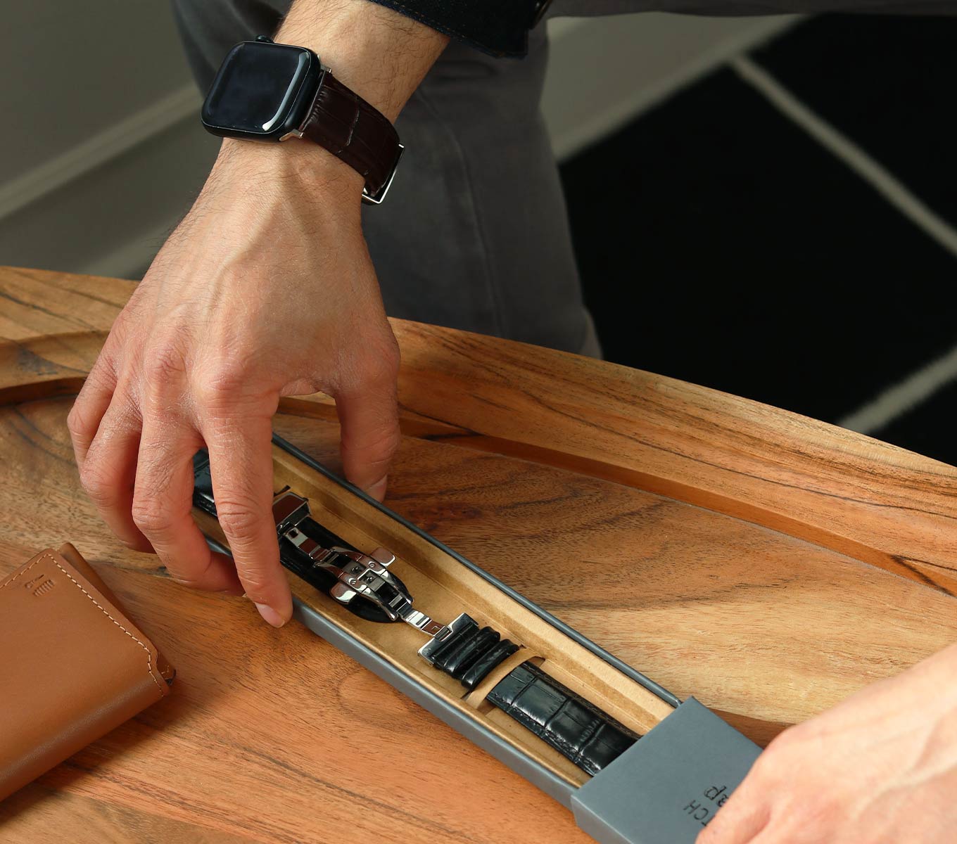 Læderrem til Apple Watch 44/45mm – Eksklusiv Urrem fra Selviz
