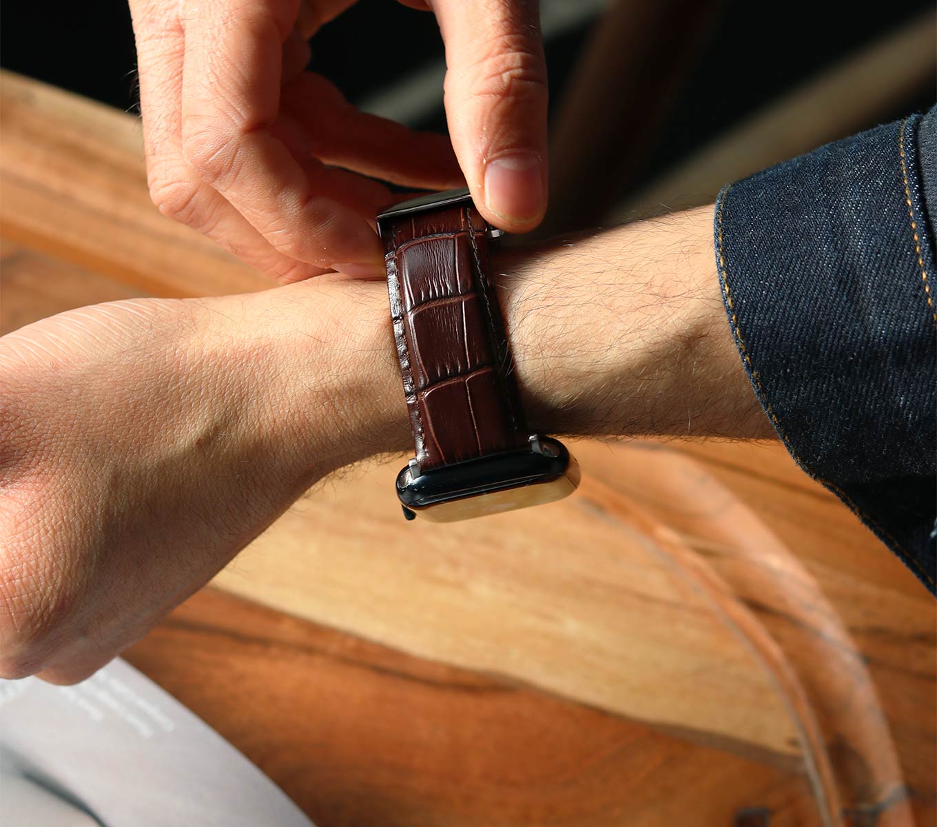 Læderrem til Apple Watch 44/45mm – Eksklusiv Urrem fra Selviz