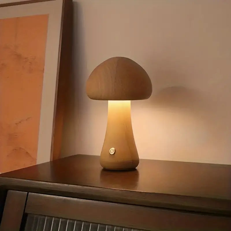 Mushglow Trådløs Svampelampe – Justerbar Belysning, Minimalistisk Design & Genopladeligt Lithiumbatteri | Perfekt Gaveidé