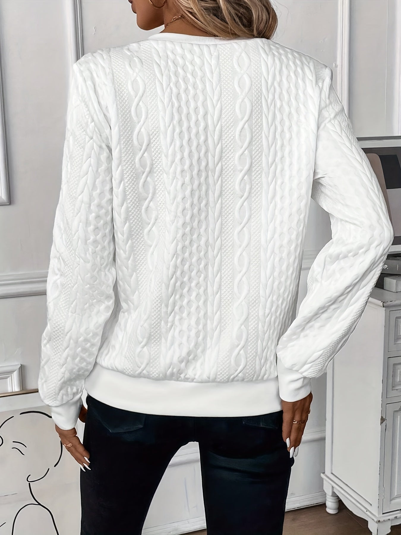 Kabelstrikket Halv-Lynlås Sweater – Klassisk Stil & Varm Komfort | Perfekt til Efterår & Vinter