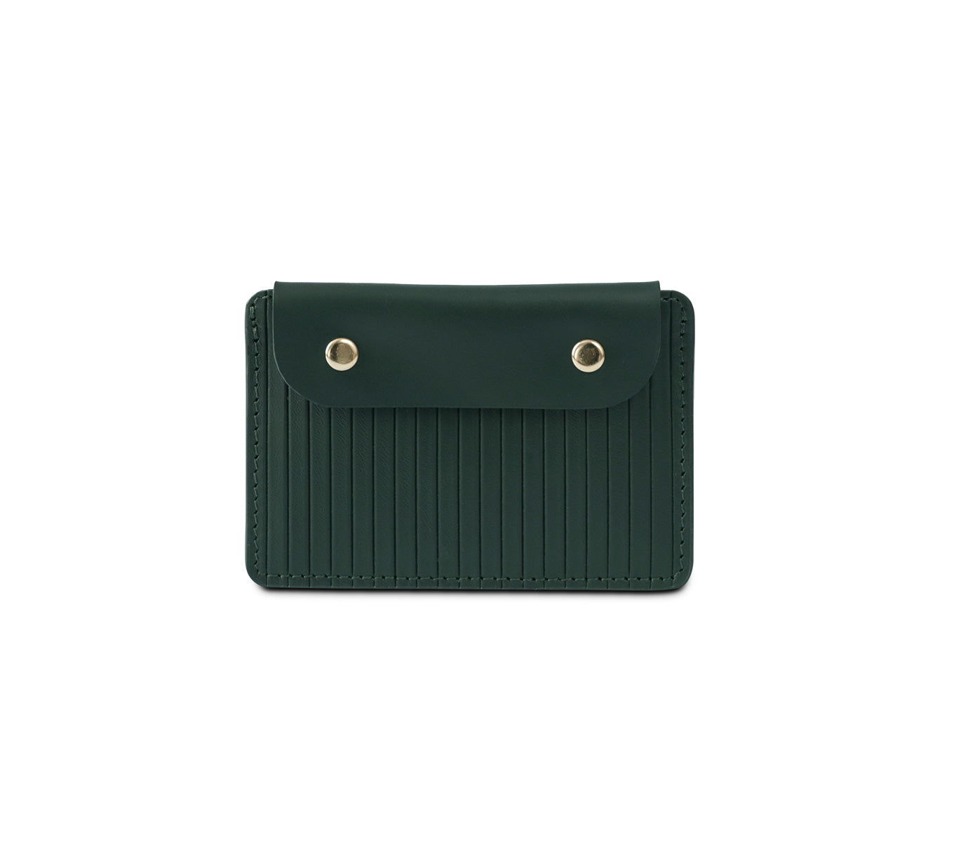 Læder Kortholder – Håndlavet Card Case med Knap og Herringbone