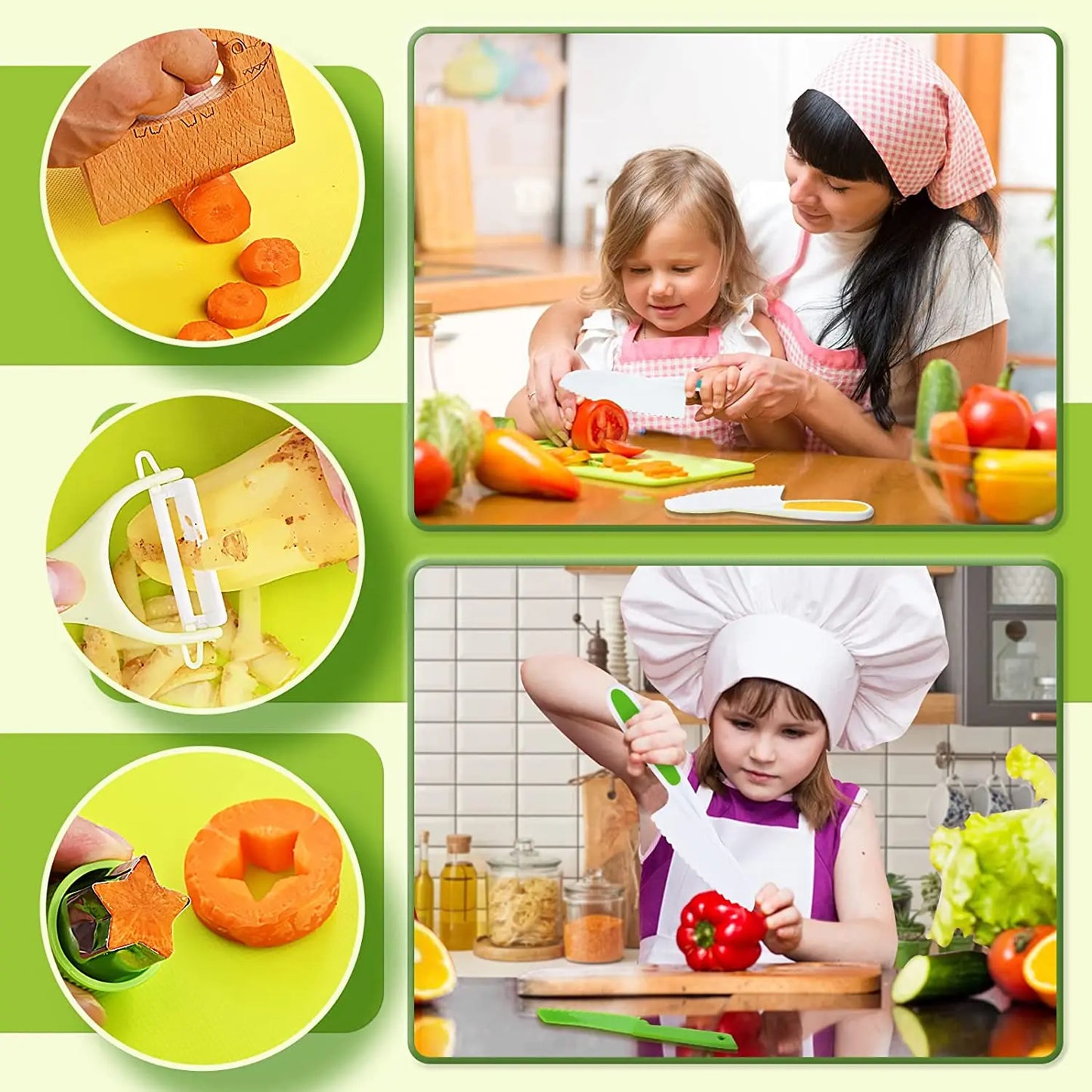 Junior Chef Set - Sikker skæring - legetøjskøkken