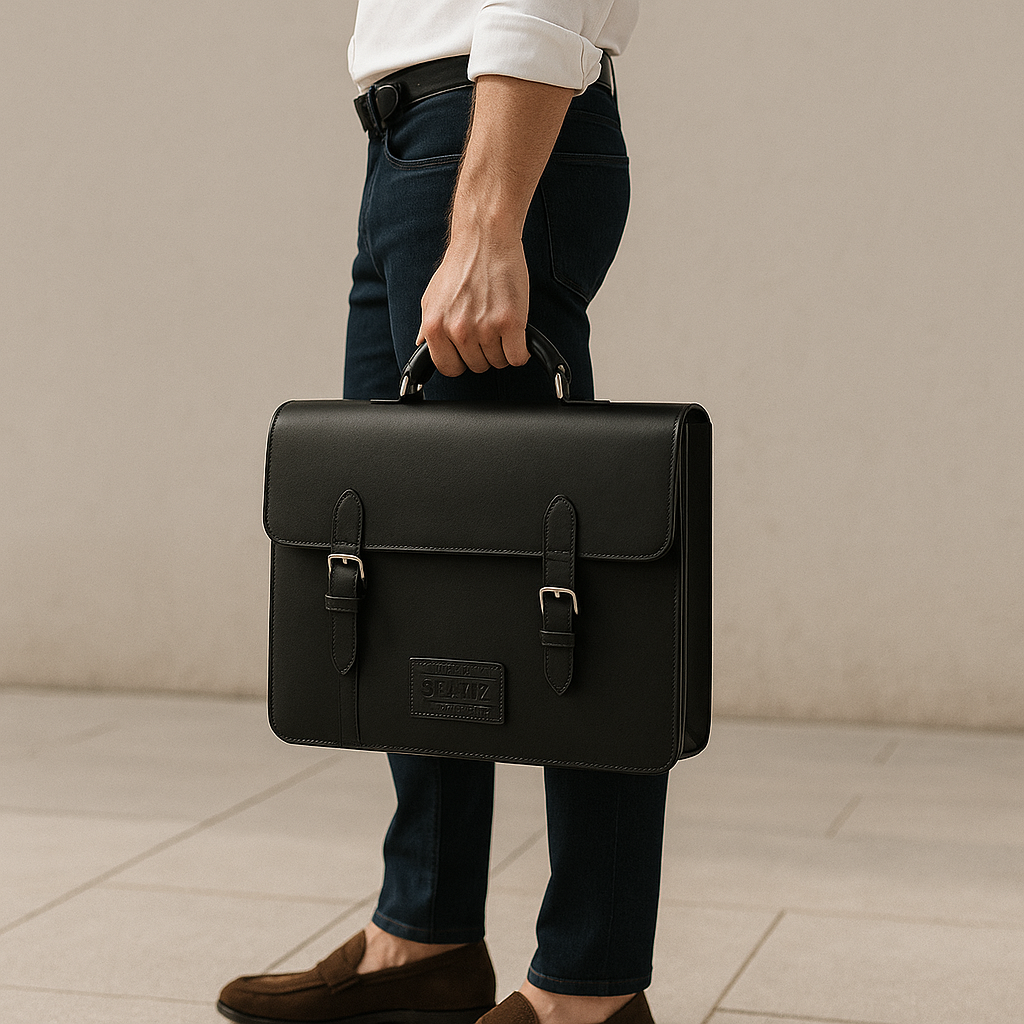 Elegant Laptop Taske i Læder – Tidløst & Stilrent