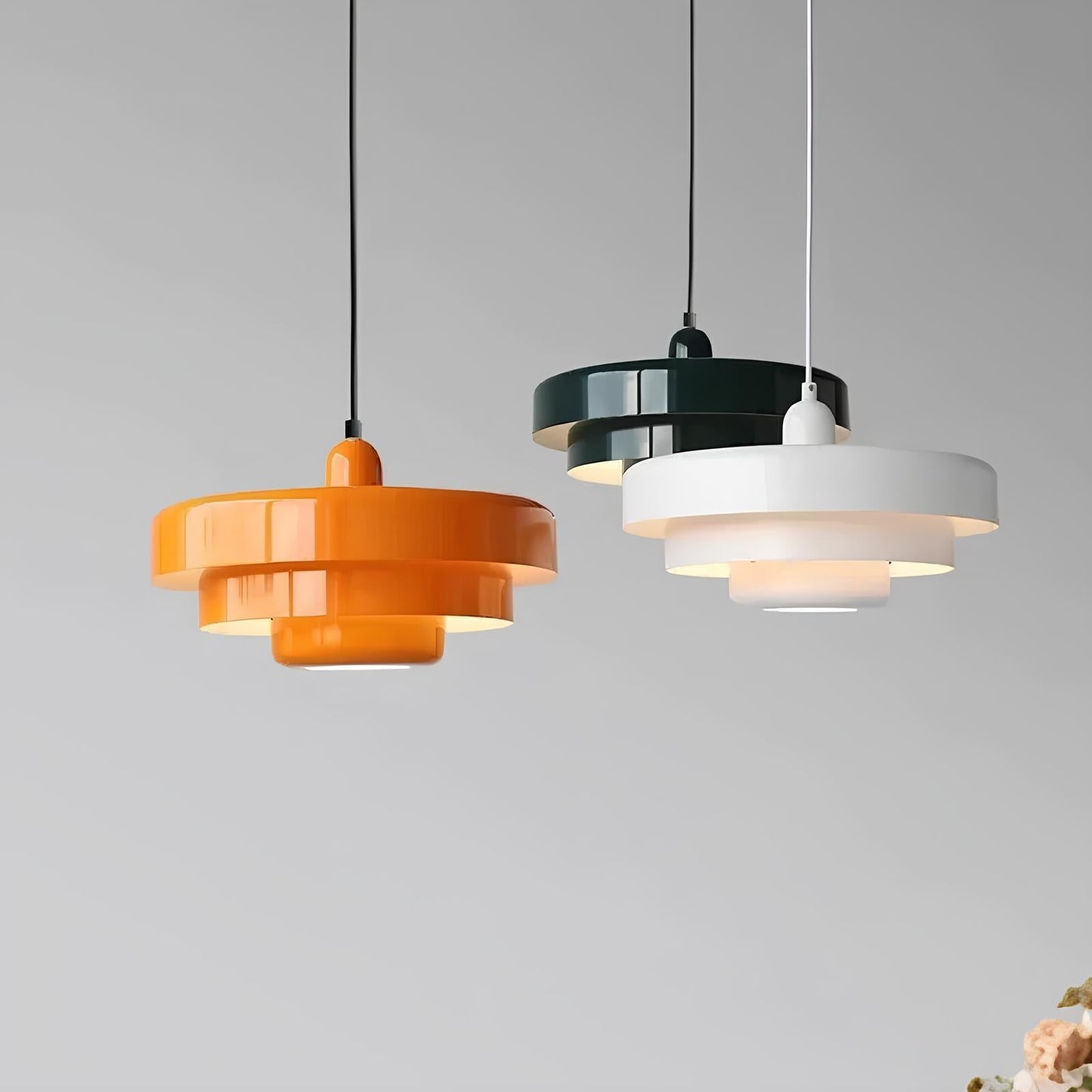 PrismicCircle Glas Loftslampe – Moderne Nordisk Design | Justerbar Kabellængde, Elegant Belysning til Stue, Køkken & Spisestue