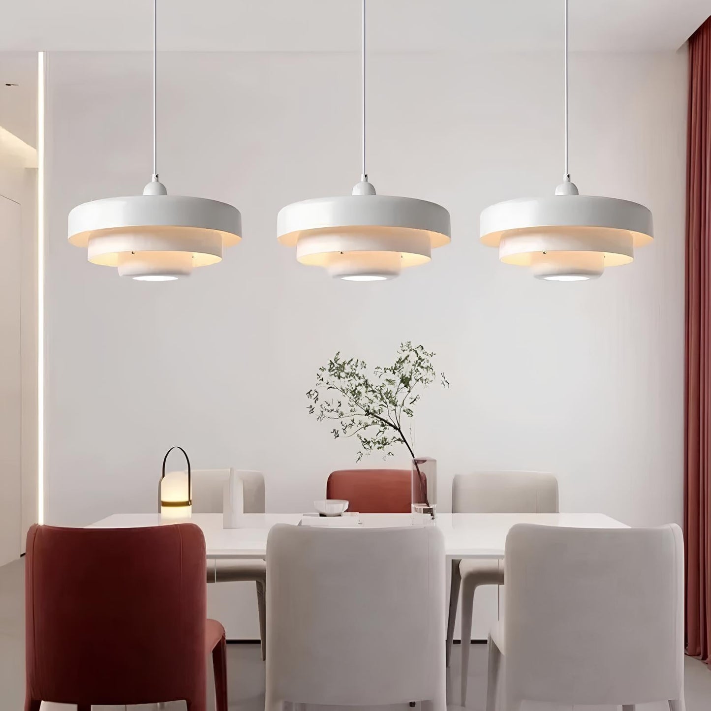 PrismicCircle Glas Loftslampe – Moderne Nordisk Design | Justerbar Kabellængde, Elegant Belysning til Stue, Køkken & Spisestue