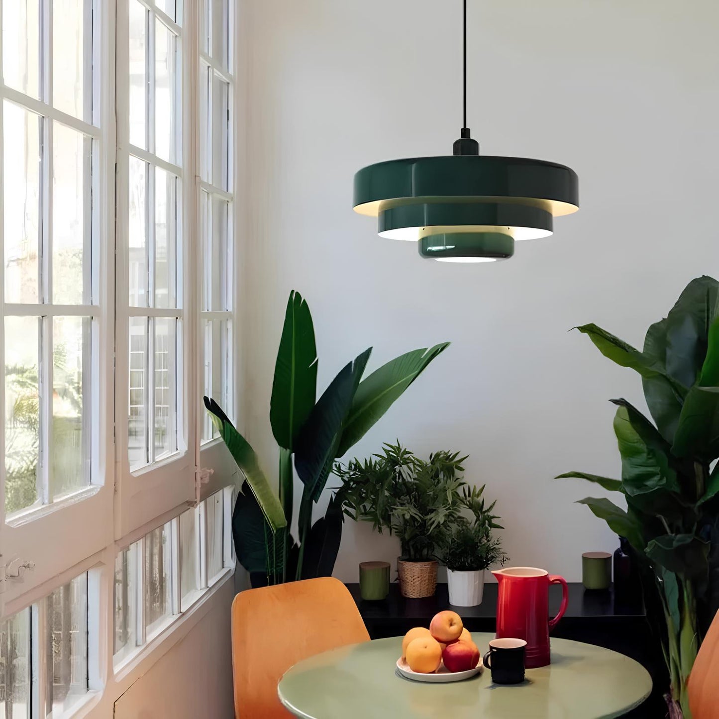 PrismicCircle Glas Loftslampe – Moderne Nordisk Design | Justerbar Kabellængde, Elegant Belysning til Stue, Køkken & Spisestue