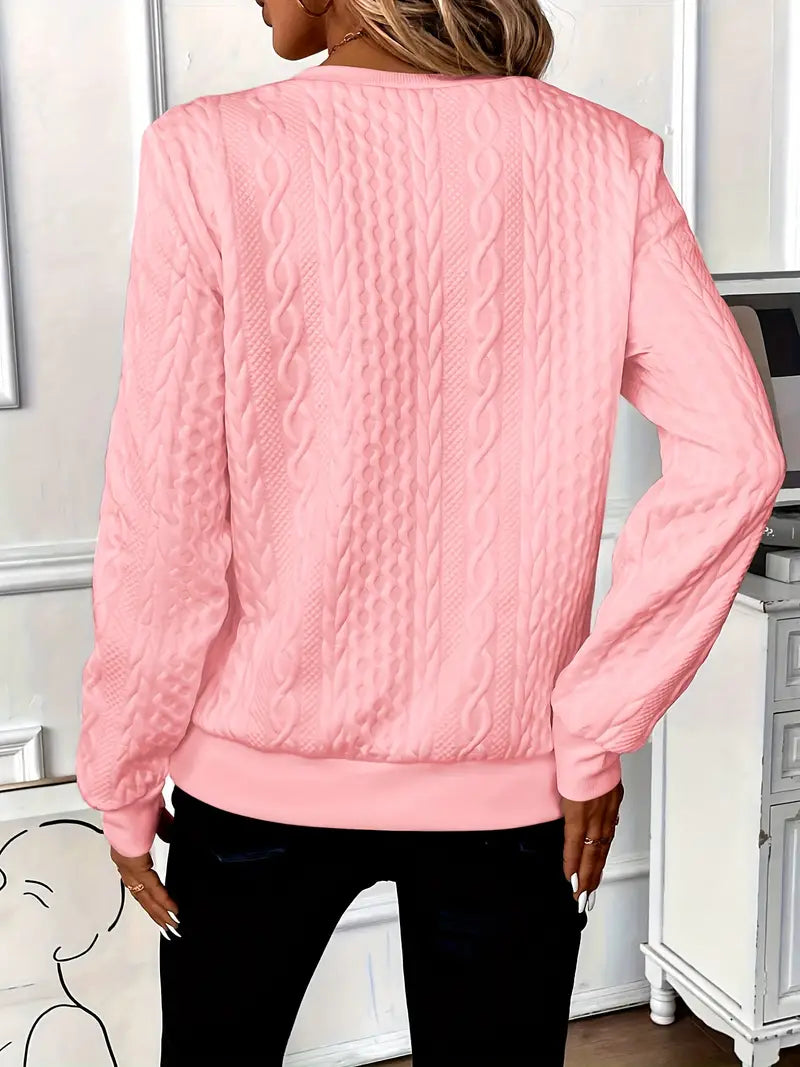 Kabelstrikket Halv-Lynlås Sweater – Klassisk Stil & Varm Komfort | Perfekt til Efterår & Vinter