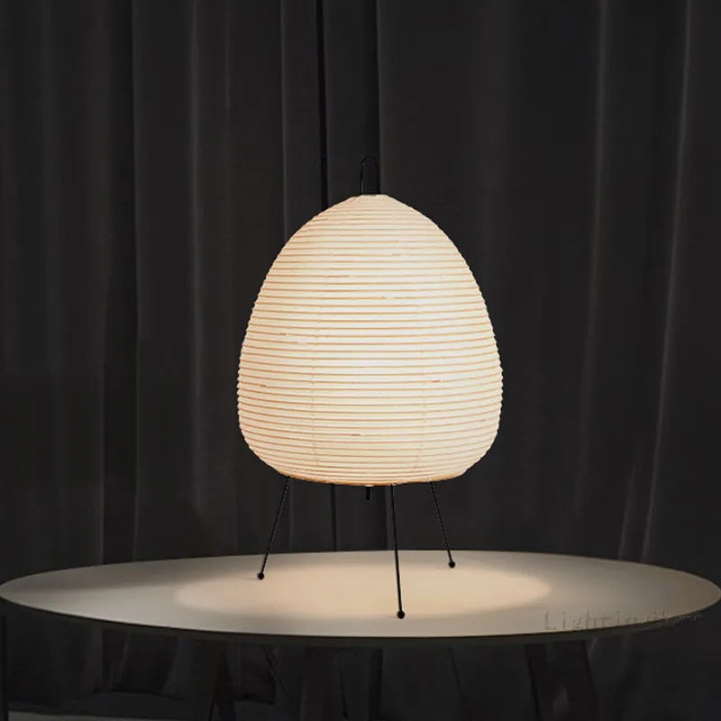 WabiGlow Bordlampe – Håndlavet RisPapir Skærm med Wabi-Sabi Æstetik og Justerbart LED Lys
