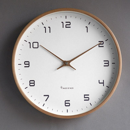 WoodenTime Skandinavisk Vægur – Minimalistisk Trædesign med Quartz Bevægelse for Tidsløs Elegance