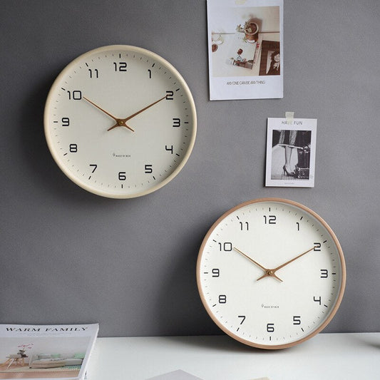 WoodenTime Skandinavisk Vægur – Minimalistisk Trædesign med Quartz Bevægelse for Tidsløs Elegance