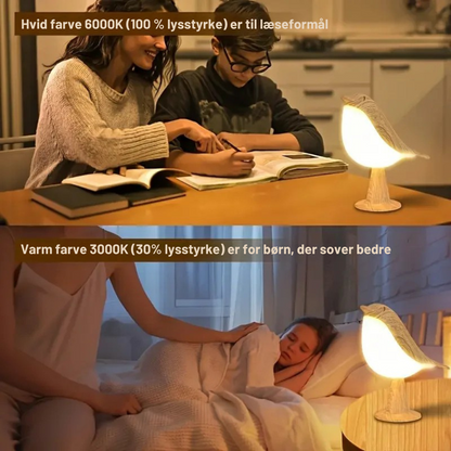 ZenGlow Elegant Fugle-Inspireret Natbordslampe