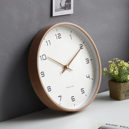 WoodenTime Skandinavisk Vægur – Minimalistisk Trædesign med Quartz Bevægelse for Tidsløs Elegance