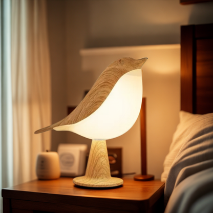 ZenGlow Elegant Fugle-Inspireret Natbordslampe