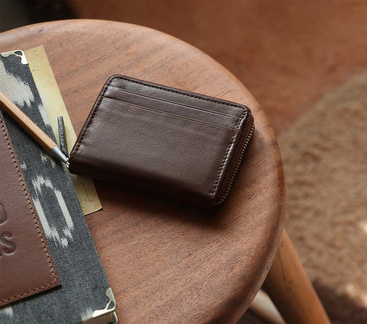Billfold RFID Herrepung i Ægte Læder – Kompakt og Sikker med Lynlås