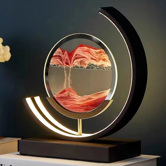 SandAura Kvægsand Bordlampe – LED Bordlampe med Dynamisk Sandkunst | Beroligende & Øjenvenlig Belysning, Unikt Design