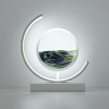 SandAura Kvægsand Bordlampe – LED Bordlampe med Dynamisk Sandkunst | Beroligende & Øjenvenlig Belysning, Unikt Design