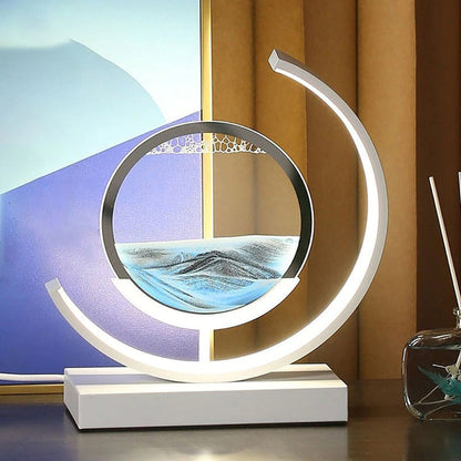 SandAura Kvægsand Bordlampe – LED Bordlampe med Dynamisk Sandkunst | Beroligende & Øjenvenlig Belysning, Unikt Design