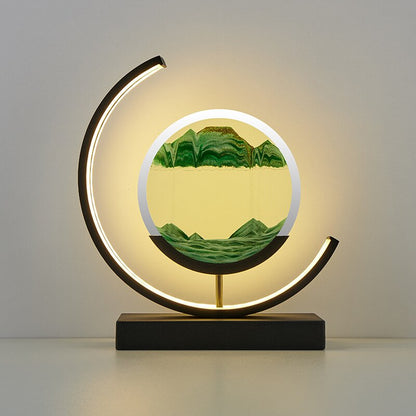SandAura Kvægsand Bordlampe – LED Bordlampe med Dynamisk Sandkunst | Beroligende & Øjenvenlig Belysning, Unikt Design