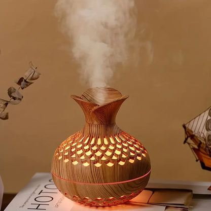 SerenityMist Aroma Diffuser – Blomsterdesign, Langvarig Aromaterapi, 10 Timer Drift, Perfekt til Afslapning