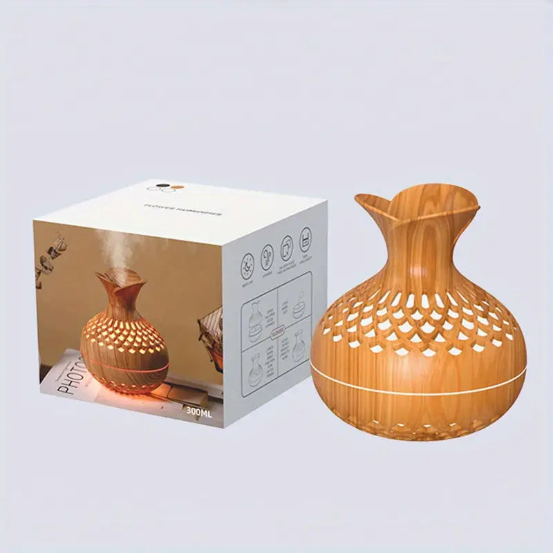 SerenityMist Aroma Diffuser – Blomsterdesign, Langvarig Aromaterapi, 10 Timer Drift, Perfekt til Afslapning