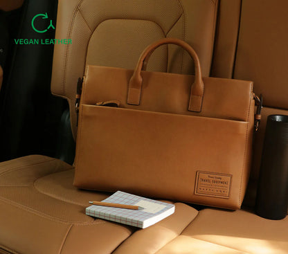 Voyager Eco-Leather Laptop Bag – Sustainable Elegance for Modern Professionals
